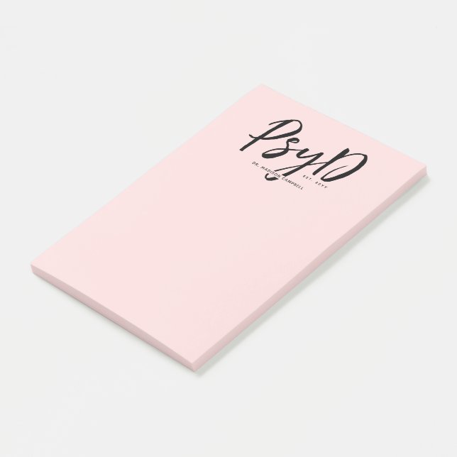Personalized Elegant PsyD Doctor of Psychology Post-it Notes (Angled)