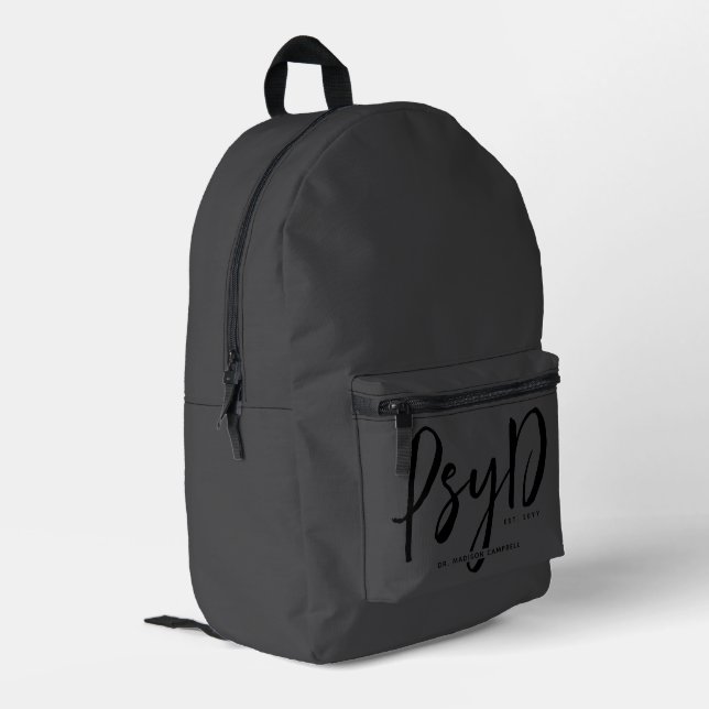 Personalized Elegant PsyD Doctor of Psychology Printed Backpack (Back Corner Left)