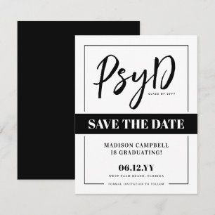 Personalized Elegant PsyD Doctor of Psychology Save The Date