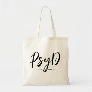 Personalized Elegant PsyD Doctor of Psychology Tote Bag