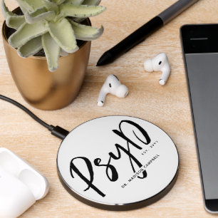 Personalized Elegant PsyD Doctor of Psychology Wireless Charger