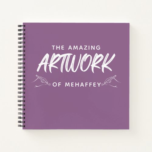 Personalized Elegant Purple Artist Sketchbook Notebook