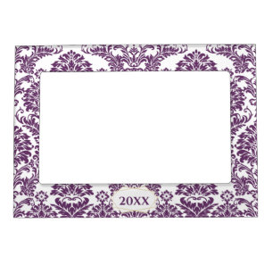 Personalized Elegant Purple Damask Frame