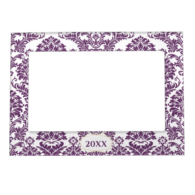 Personalized Elegant Purple Damask Frame (Front)