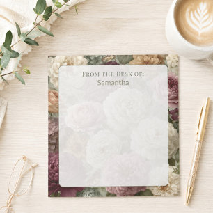 Personalized Elegant Purple Floral Custom Name Notepad