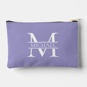 Personalized Elegant Purple Monogram and Name Accessory Pouch