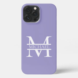 Personalized Elegant Purple Monogram and Name iPhone 13 Pro Max Case