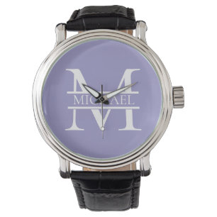 Personalized Elegant Purple Monogram and Name Watch