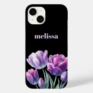 Personalized Elegant purple Monogram Case-Mate iPhone 14 Case