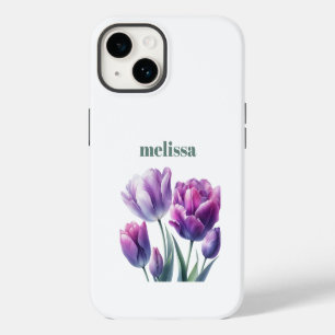 Personalized Elegant purple Monogram iPhone 14 Case
