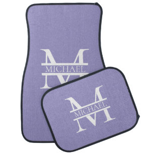 Personalized Elegant Purple Monogram & Name Car Floor Mat