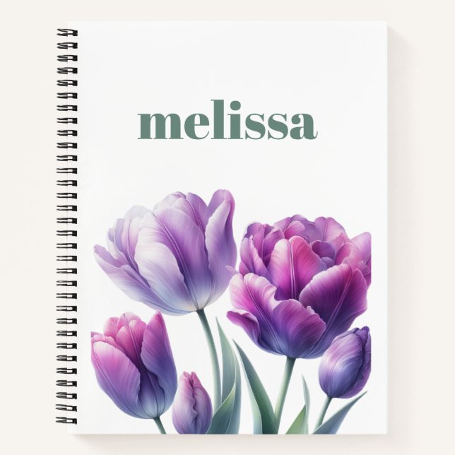 Personalized Elegant purple Monogram Notebook (Front)