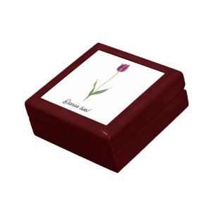 Personalized Elegant Purple Tulip Gift Box