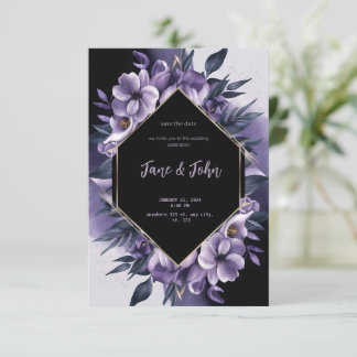 [Personalized] Elegant Purple Wedding Invitation