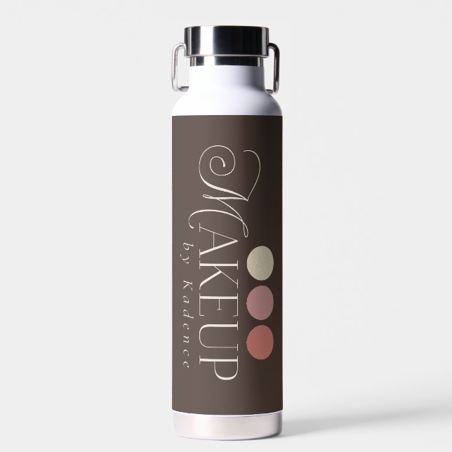 Personalized Elegant Readymade Logo Makeup Artist Water Bottle (Front)