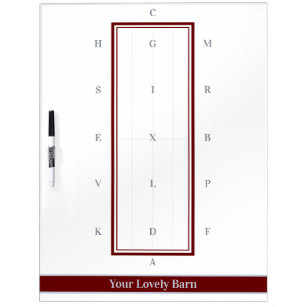 Personalized Elegant Red and Silver Dressage Arena Dry Erase Board