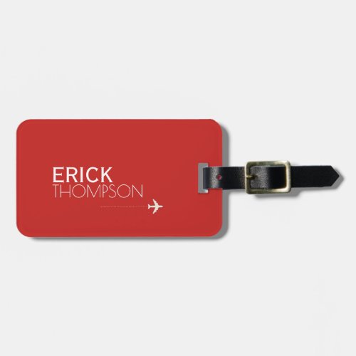 personalized  elegant red luggage tag