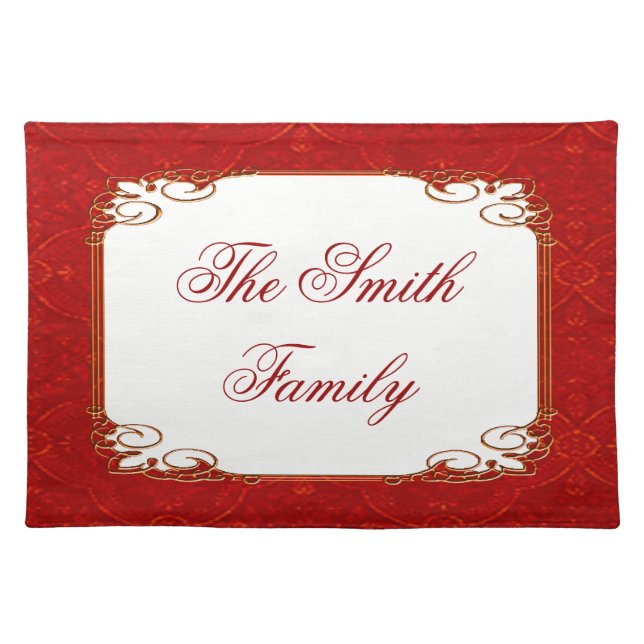 Personalized Elegant Red Placemat (Front)