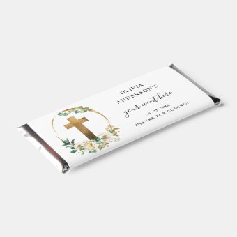 Personalized, Elegant Religious Event Chocolate Hershey Bar Favors 