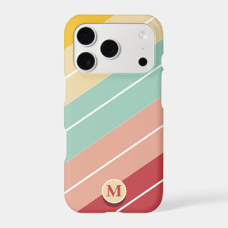 Personalized Elegant Retro Striped Monogram iPhone 17 Pro Case