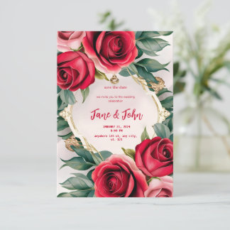 [Personalized] Elegant Rose Wedding Invitation