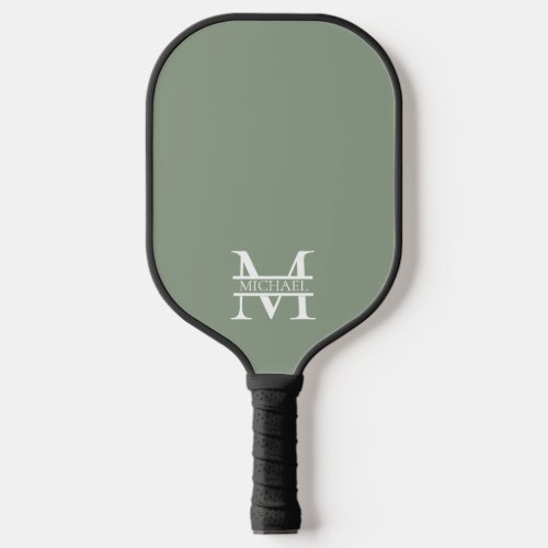 Personalized Elegant Sage Green Monogram  Name Pickleball Paddle