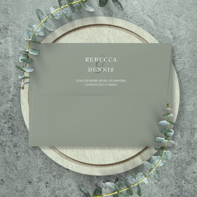 Personalized Elegant Sage Green Return Address Envelope (Personalized Elegant Sage Green Return Address Envelope)