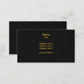 Personalized Elegant Script Antonio Gold Black Business Card (Front/Back)