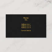 Personalized Elegant Script Antonio Gold Black Business Card (Front)