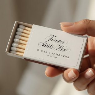 Personalized Elegant Script “Forever Start Now " Matchboxes