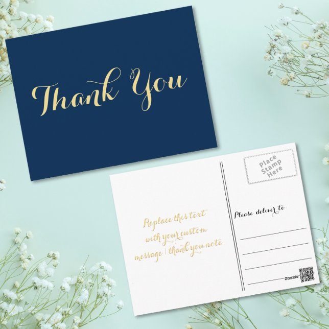 Personalized Elegant Script Graduation Thank You Postcard