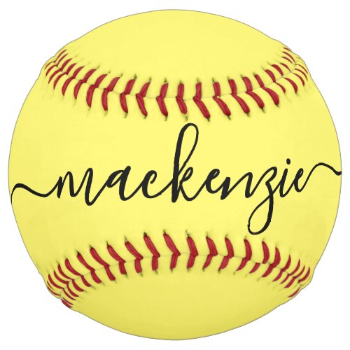 Personalized Elegant Script Name Softball