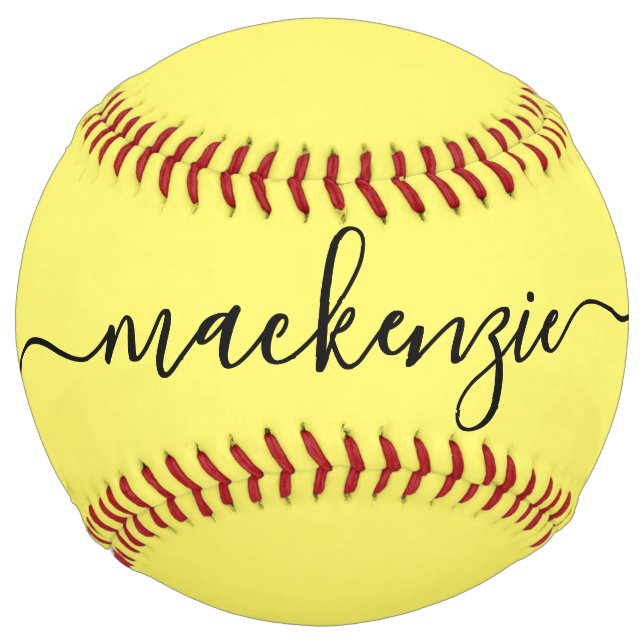 Personalized Elegant Script Name Softball (Front)