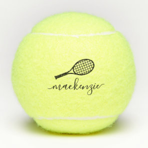 Personalized Elegant Script Name Tennis Balls