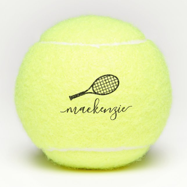 Personalized Elegant Script Name Tennis Balls (Front)