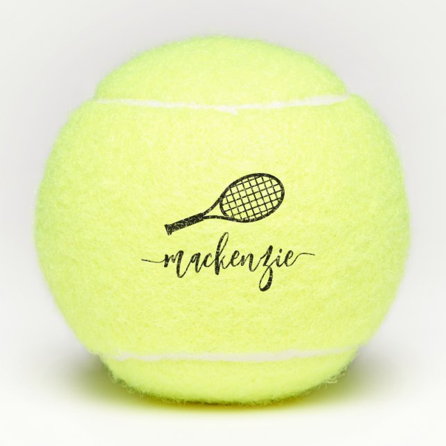 Personalized Elegant Script Name Tennis Balls (Front)
