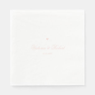 Personalized Elegant Script Pink Heart Napkins