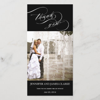 Personalized Elegant Script Wedding Thank You Card