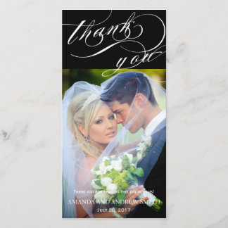 Personalized Elegant Script Wedding Thank You Card