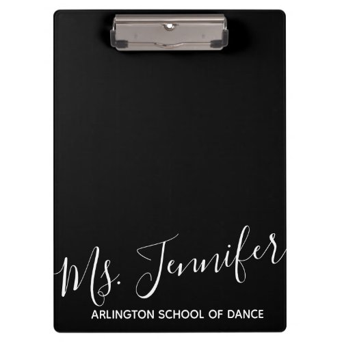 Personalized Elegant Scripted Dance Teacher Clipboard