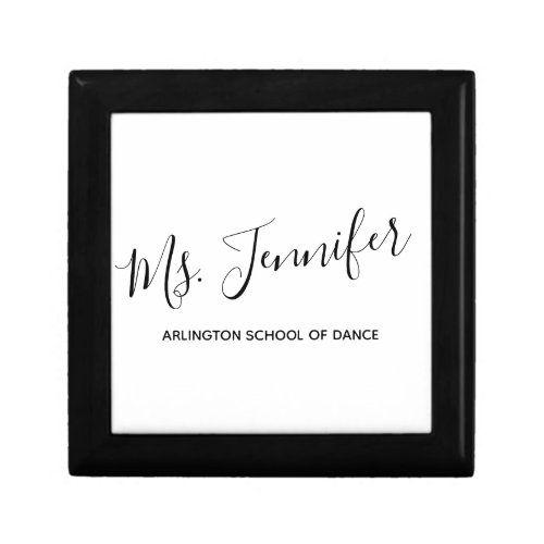 Personalized Elegant Scripted Dance Teacher Gift Box