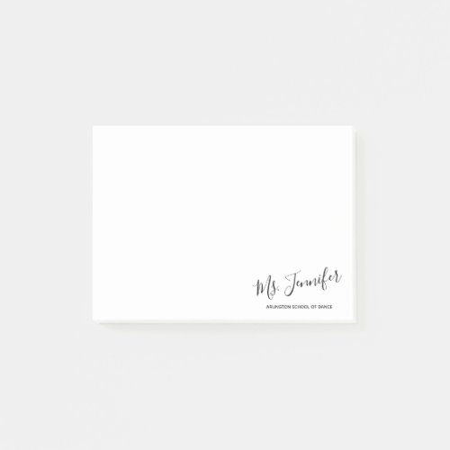 Personalized Elegant Scripted Dance Teacher Post_it Notes