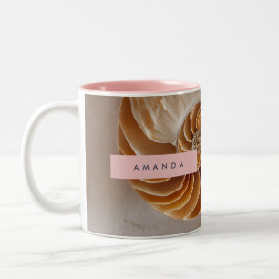 Personalized Elegant Seashell Spiral Coastal Two-Tone Coffee Mug