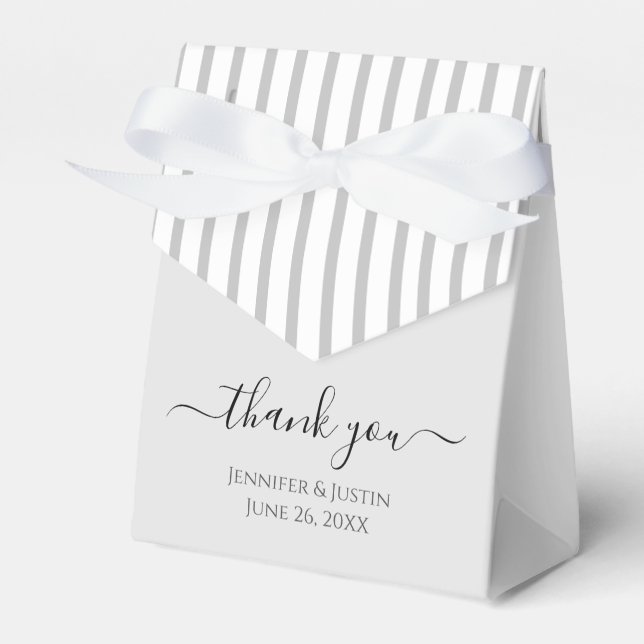 Personalized Elegant Silver White Mini Favor Box (Front Side)