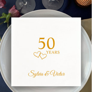 Personalized Elegant Simple 50th Anniversary Party Napkins