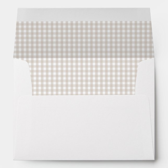 Personalized Elegant Simple Gingham Return Address Envelope (Back (Bottom))
