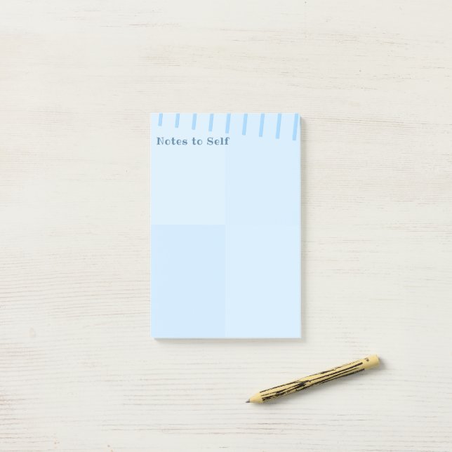 Personalized Elegant Simple Modern Blue Squares Post-it Notes (On Desk)