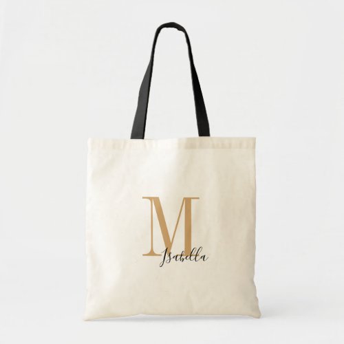 Personalized elegant simple name and monogram tote bag