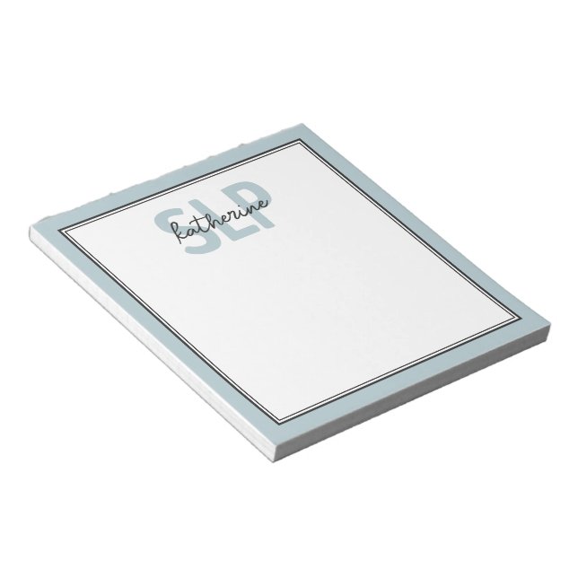 Personalized Elegant SLP Speech Pathologist  Notepad (Angled)