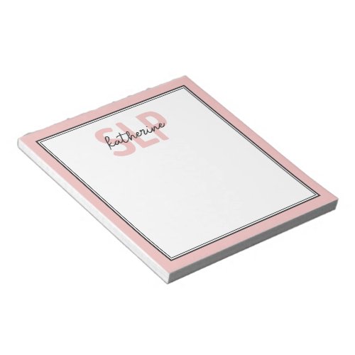 Personalized Elegant SLP Speech Pathologist  Notepad
